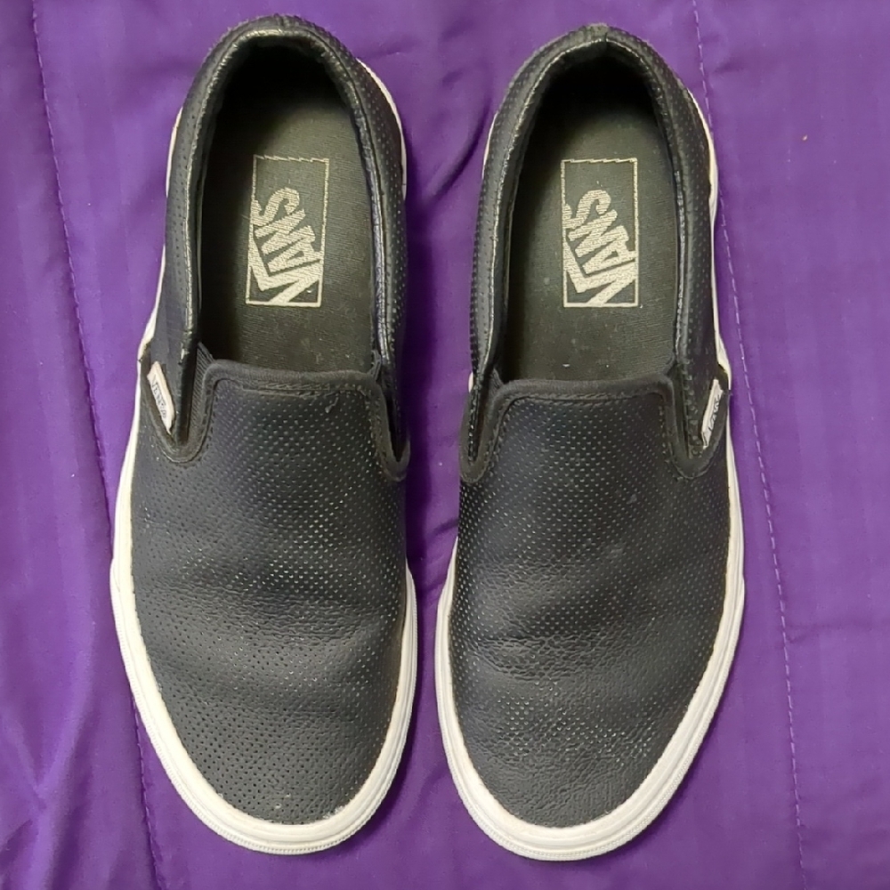 Vans Black Slip-On Perforated Leather Sneaker